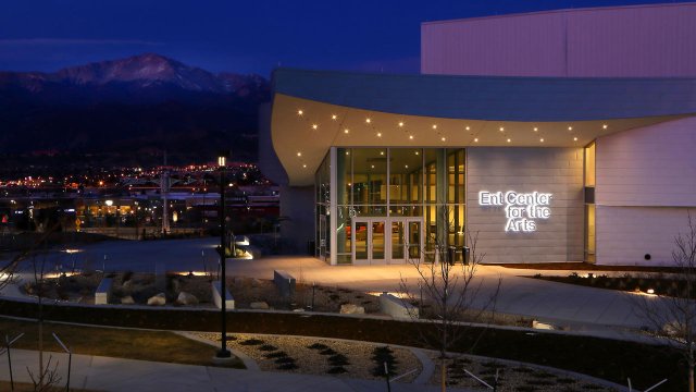 The Ent Center for the Arts at night